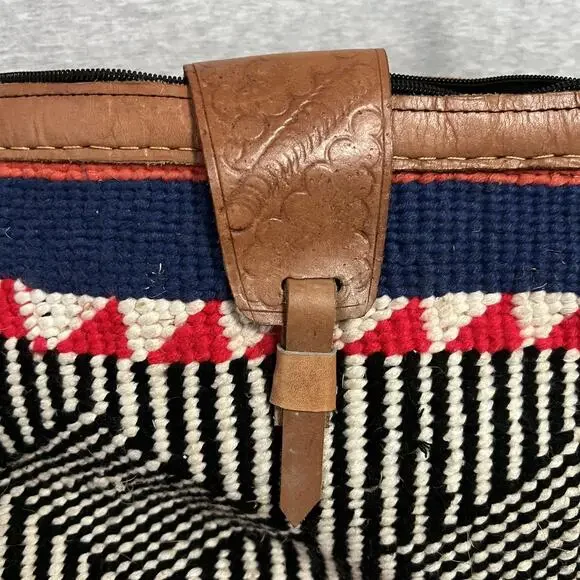 Woven Sisal Crossbody Shoulder Bag Womens Handmade Leather Strap Boho Southwest - Picture 3 of 12